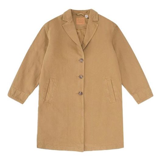 Levis lapel mid-length Button Jacket Brown Yellow 85342-0000