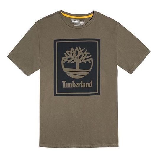 Timberland Printing Casual Round Neck Short Sleeve Couple Style Green A2AJ1-Z28