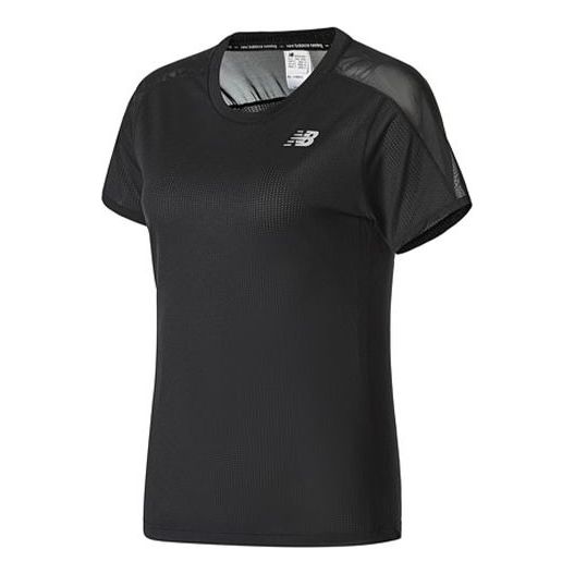 (WMNS) New Balance Sports Round Neck Pullover Short Sleeve Black WT01234-BK