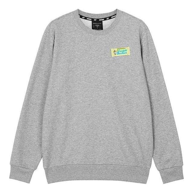 Skechers Logo Printed Crew Sweatshirt 'Grey White Black Blue' L422U242