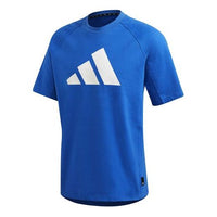 adidas Classic Pyramid logo Printing Short Sleeve Blue FL3887