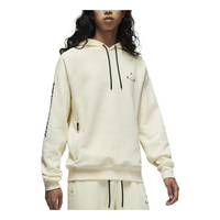 Air Jordan Solid Color Minimalistic Alphabet Long Sleeves Pullover Hoodie Men's White DQ7882-113