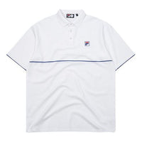 FILA Fusion Large Logo Printing Sports Short Sleeve Polo Shirt White T11M032107F-WT