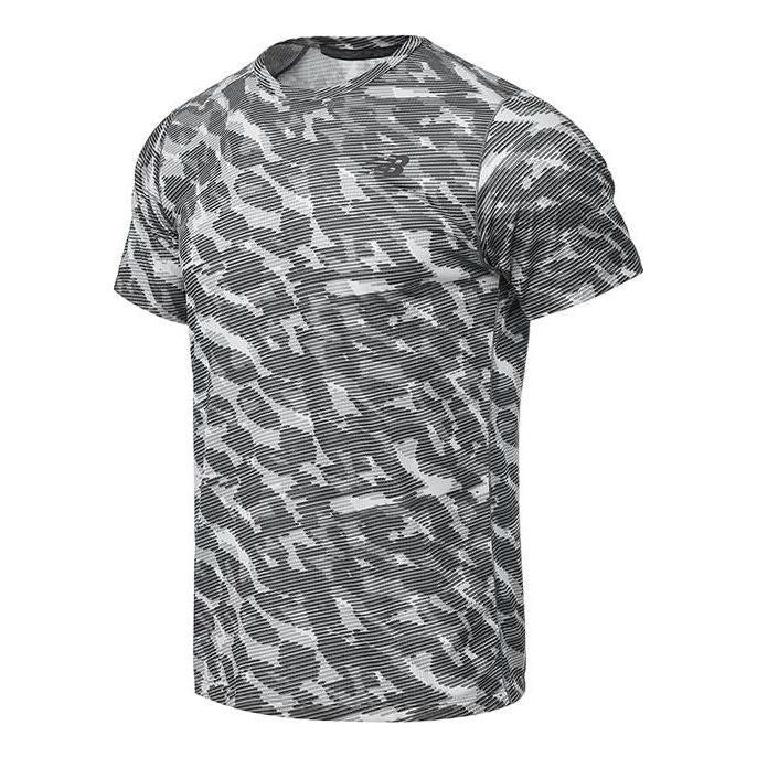 New Balance Tenacity Heather Tech Printed T-Shirt Asia Sizing 'Black' AMT21097-BK
