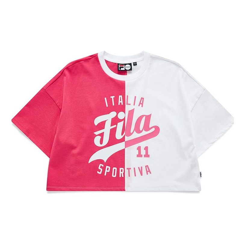 (WMNS) Fila FUSION Contrasting Colors Sports Short Sleeve Purple T11W122105F-PC