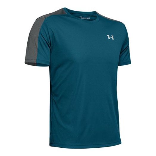 Men's Under Armour Speed Stride Running Sports Short Sleeve Blue 1326564-417