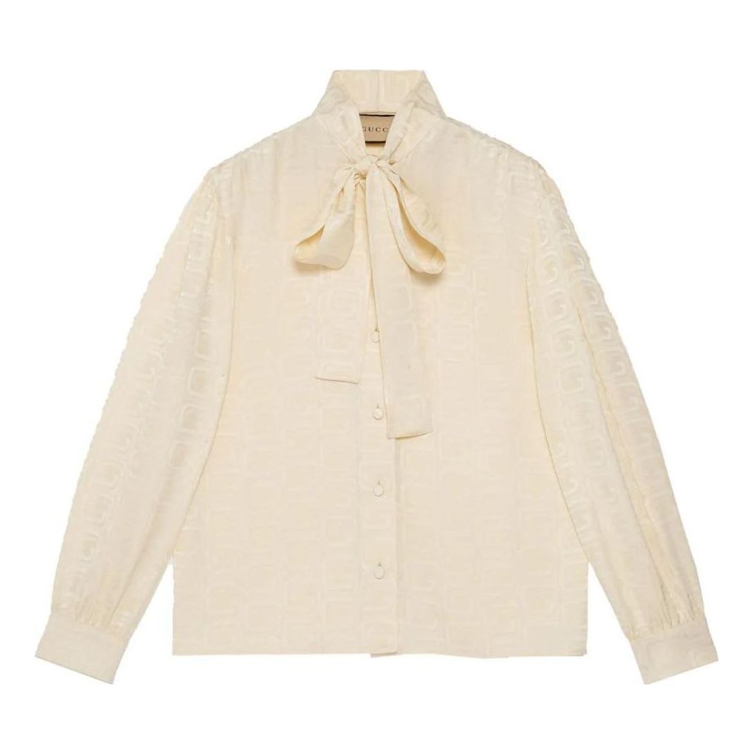 (WMNS) Gucci Squared Interlocking G Silk Shirt 'Ivory' 746912-ZAM5A-9210