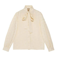 (WMNS) Gucci Squared Interlocking G Silk Shirt 'Ivory' 746912-ZAM5A-9210