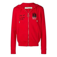 Off-White Mona Lisa Zip Up Hoodie 'Red' OMBE001S190030052010