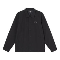 Men's Stussy Embroidered Logo Jacket Black 115576