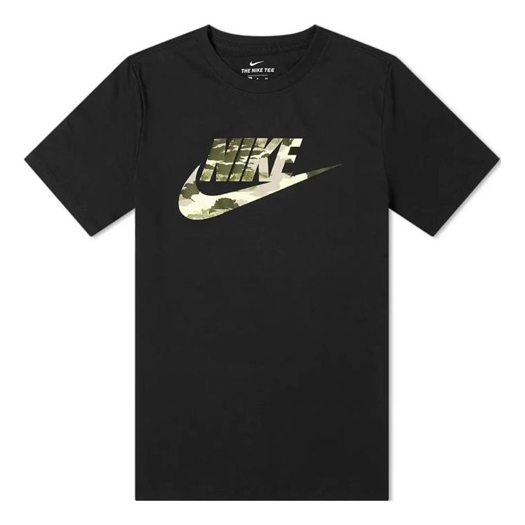 Nike Camouflage Logo Casual Short Sleeve Black CU8914-010