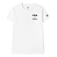 (WMNS) FILA Alphabet Printing Sports Short Sleeve White A11W123103F-WT