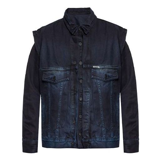 Off-White Logo Printing Denim Jacket Version Blue OMYE013F181660058588