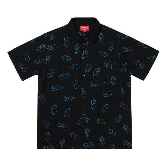 Supreme Dice Rayon S/S Shirt 'Black Blue' SUP-SS19-10592