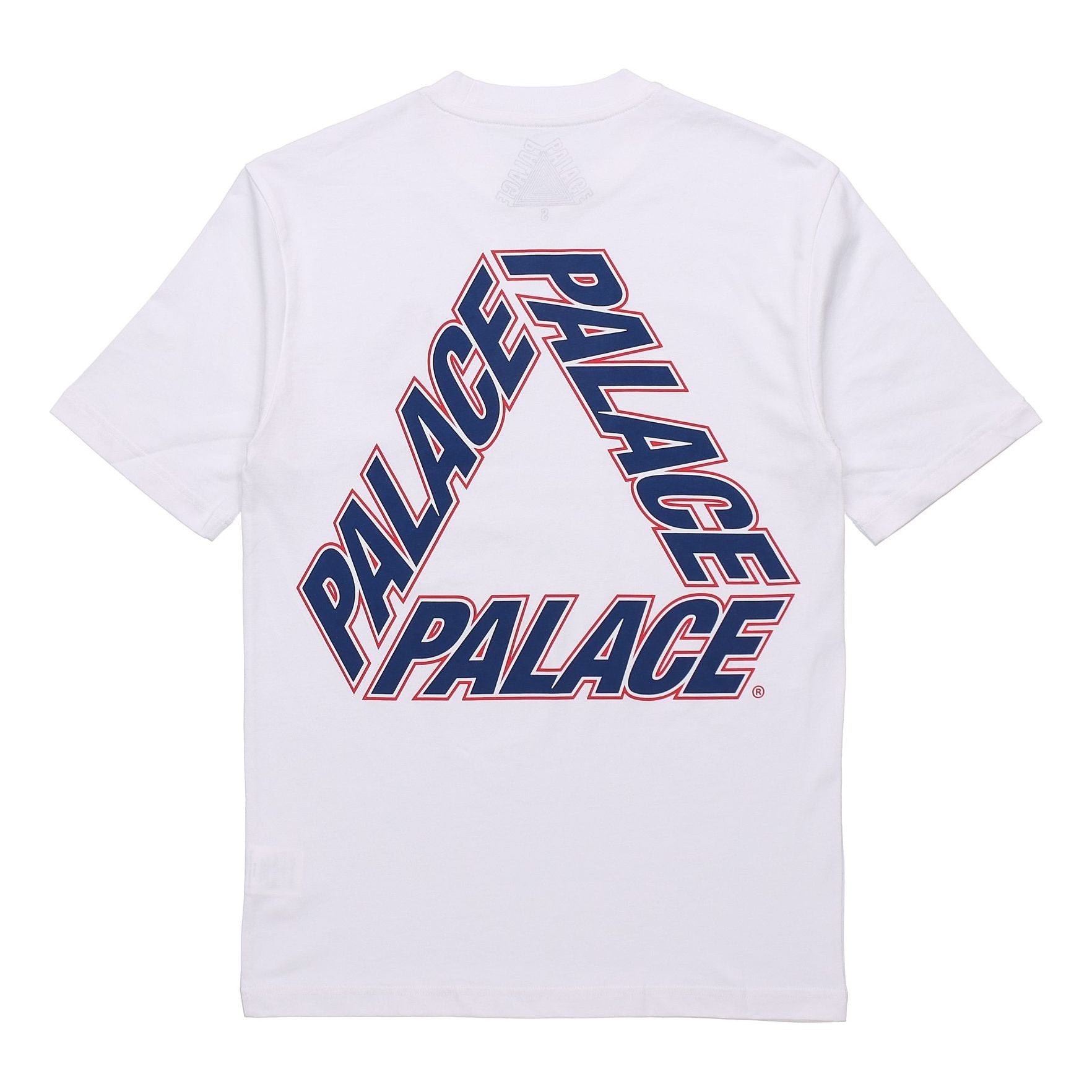 PALACE P3 Team T-Shirt Dark Back Large Logo Printing Short Sleeve Unisex White P19TS236