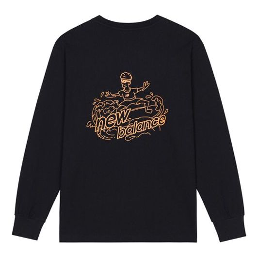New Balance Logo Printing Sweatshirt Asia Sizing 'Black' AMT13351-BK