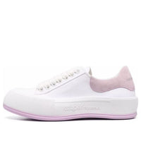 (WMNS) Alexander McQueen Deck Skate Plimsoll Lace Up 'White Lilac' 654593W4MV79490
