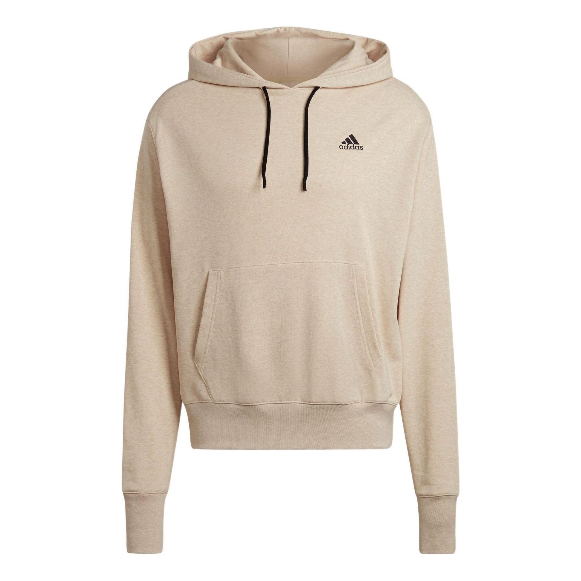 Men's adidas Botandye Logo Micro Mark Solid Color Hooded Casual Pullover Light Grey HE3070