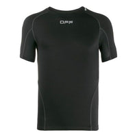 Off-White SS21 Logo Sports Short Sleeve Slim Fit Version Black OMVA001R20G500191091