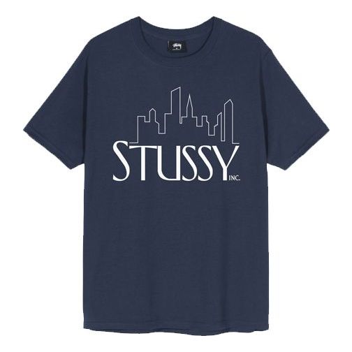 Men's Stussy Printing Short Sleeve Blue 1904547