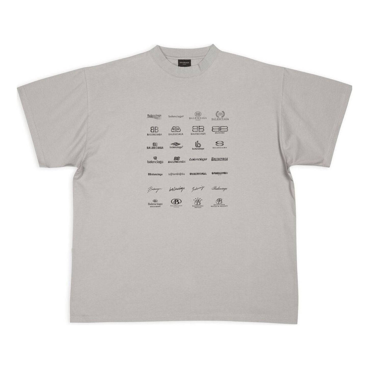 Balenciaga Archives Logos T-Shirt Oversized 'Light Grey' 712398TNVQ71342