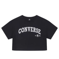 (WMNS) Converse Retro Chuck Cropped T-Shirt Asia Sizing 'Black' 10026367-A02