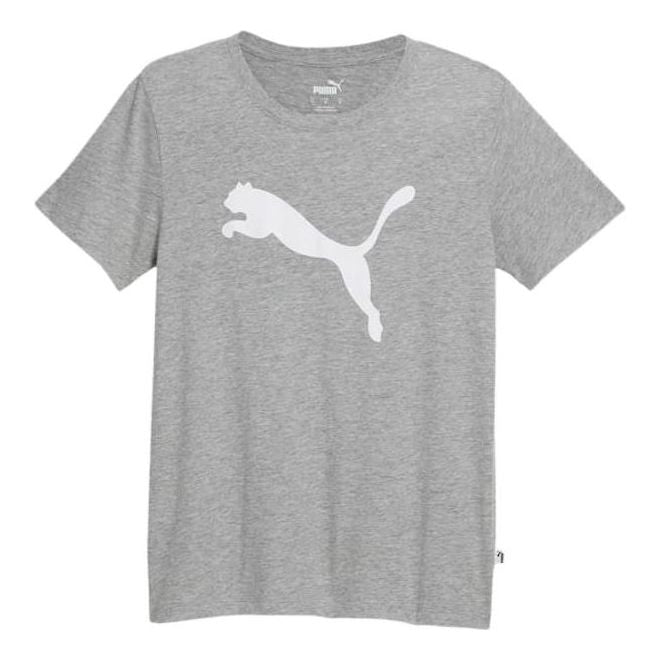 (WMNS) PUMA Essentials Big Cat Logo Tee 'Grey' 678900-04