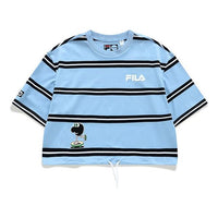 FILA FUSION x Jeremyville Crossover Stripe Loose Short Sleeve Blue White Stripe T11W139103F-LB