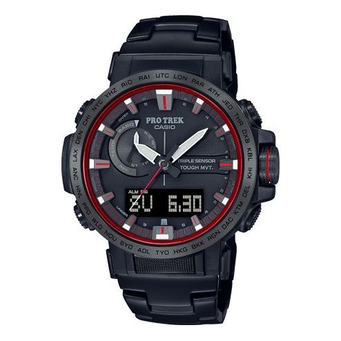 Men's CASIO PRO TREK Series Solar Energy Watch PRW-60YT-1 Solar Powered Mens Black Analog PRW-60YT-12021