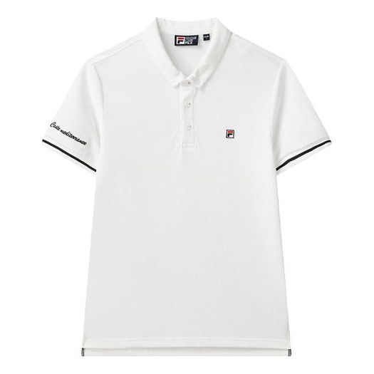 FILA Embroidery Logo Sports Short Sleeve Polo White F51M128114F-WT
