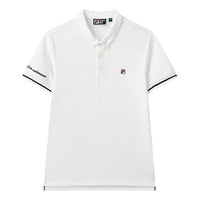 FILA Embroidery Logo Sports Short Sleeve Polo White F51M128114F-WT