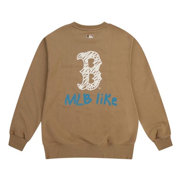 MLB Like Series Boston Red Sox Back Alphabet Logo Round Neck Pullover Unisex Coffee 31MT05941-43B