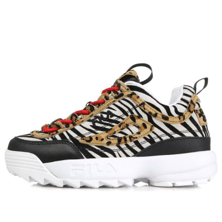 (WMNS) FILA Cross Training Disruptor 2 Low-top Animal Running Shoes Black/White 5XM00806_992