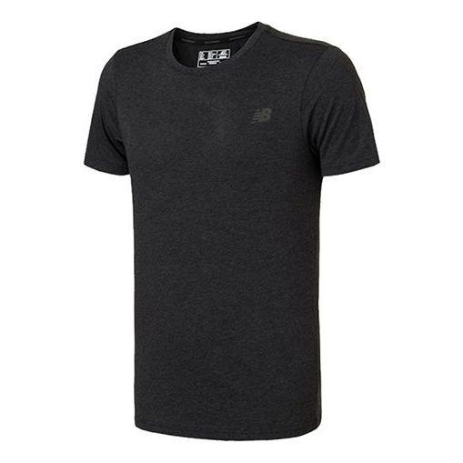 New Balance Knit Tops Round Neck Breathable Sweat-Wicking Short Sleeve Black AMT73080-BKH
