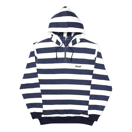 PALACE FW19 Tri-stripe-zip Back Logo Half Zipper Stripe Navy Blue White PAL-FW19-029