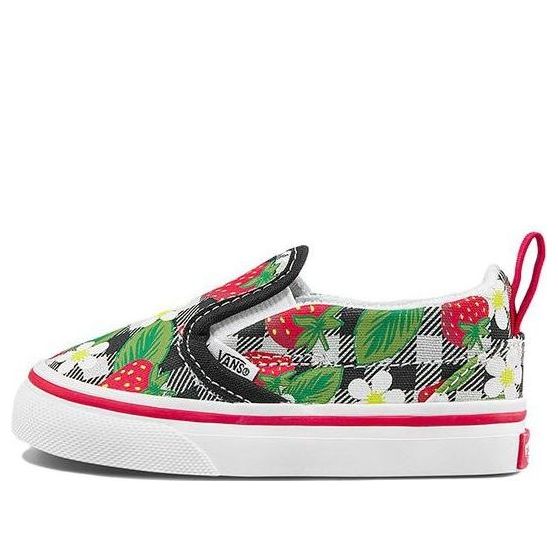 Vans Slip-On Casual Skateboarding Shoes Black White Printing 'Black White Red' VN000UBSARU