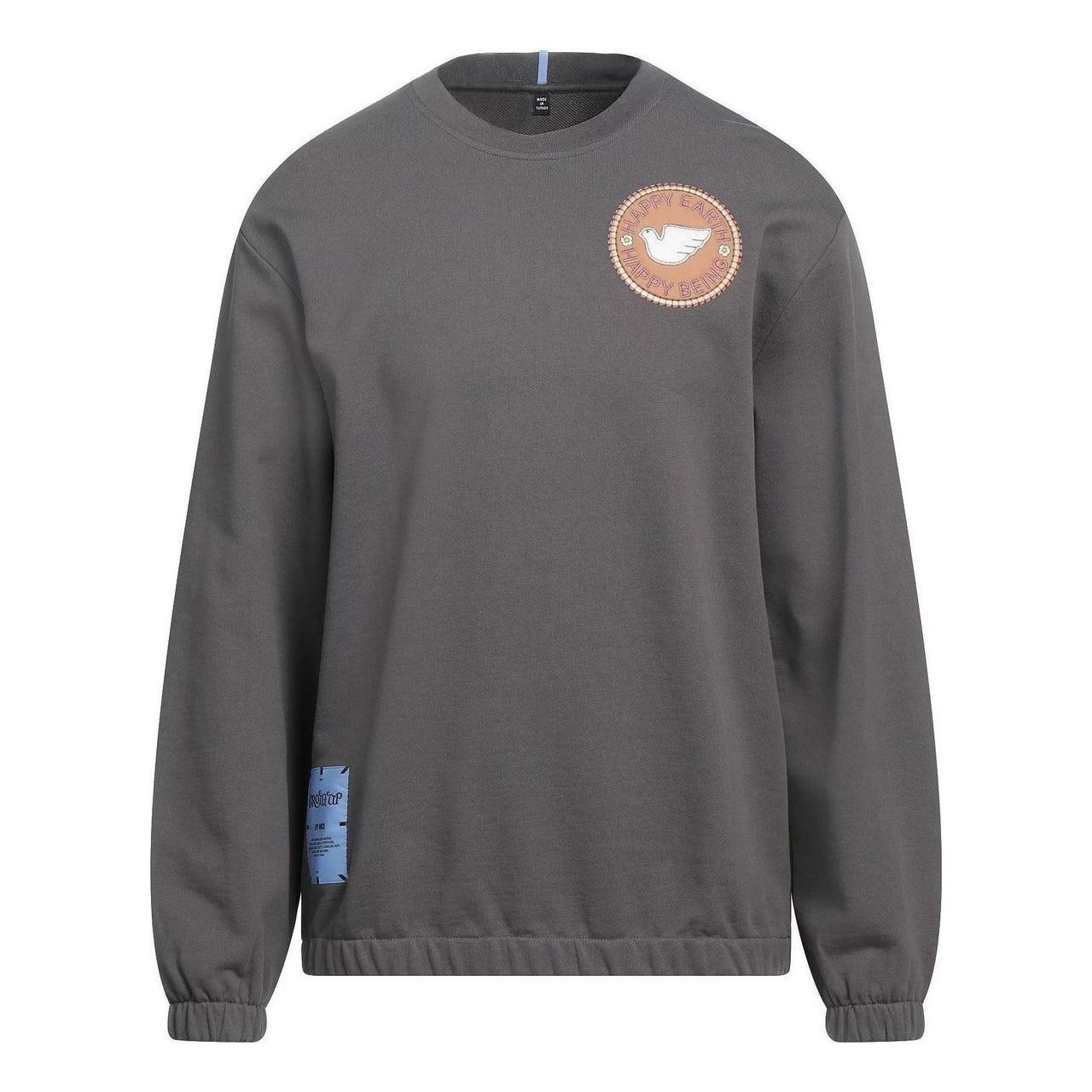 Alexander McQueen Happy Earth Happy Being Slogan Long Sleeves T-Shirt 'Grey' 669496-RST55-2007