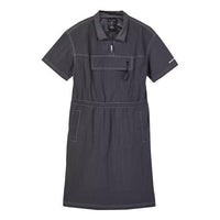 Skechers Sport Casual Solid Color Pullover Collar Short Sleeve Dress 'Black' L323W009-000G