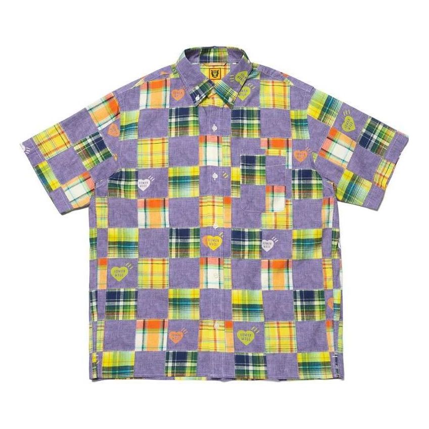 HUMAN MADE Patchwork Print Shirt 'Blue' HM25SH013