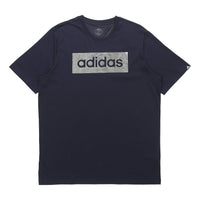 adidas M Clr Slv Lg T Logo Printing Sports Short Sleeve Navy Blue GD5914