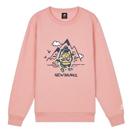 New Balance Logo Crew-neck Versatile Jumper Pink AMT03341-PSN
