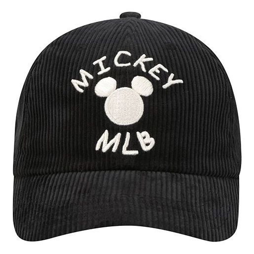 MLB Mickey x Disney Crossover corduroy Baseball Cap Black 32CPKC011-07L