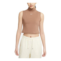 (WMNS) Nike Sportswear Collection Essentials Embroidery Logo Knitting Waistcoat Brown DD5881-256