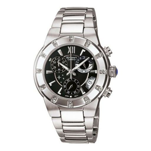CASIO SHEEN Waterproof Stainless Steel Strap Black Analog SHN-5502D-1ADR