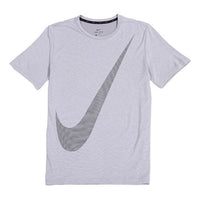 Nike Dri-FIT Breathe Quick Dry Loose Short Sleeve Gray AJ6882-092