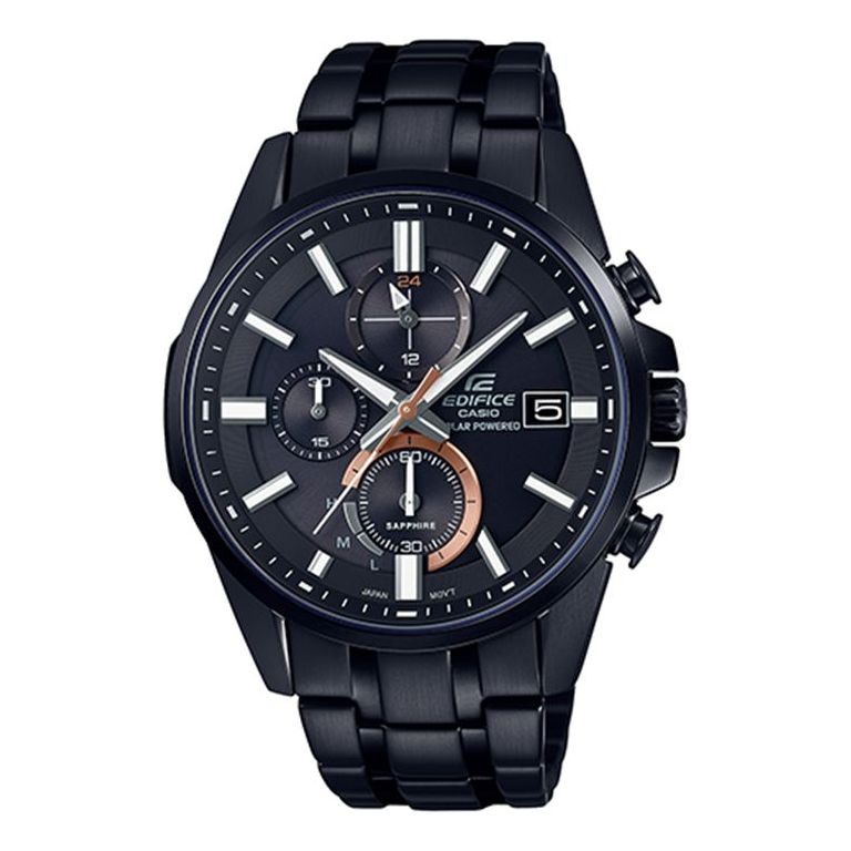 CASIO Waterproof EDIFICE Solar Powered Mens Black Analog EFB-506SBC-1A