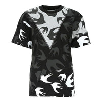 McQ Alexander McQueen Swallow Pattern Round Neck Short Sleeve Colorblock 620558-RPT50-1073