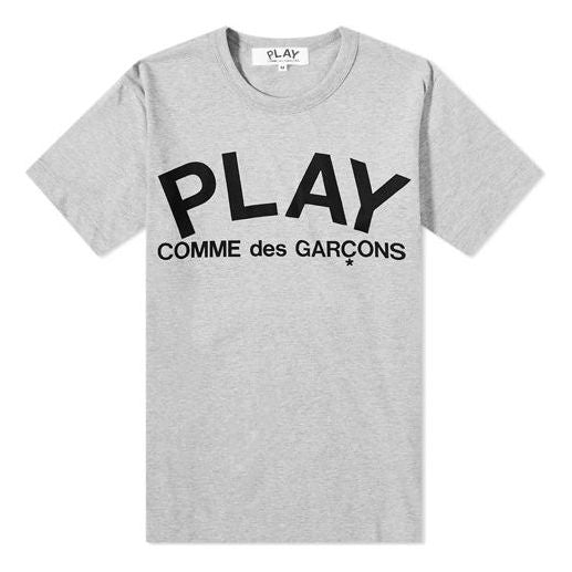 COMME des GARCONS PLAY Word Logo Short Sleeve Gray Black P1T080-1