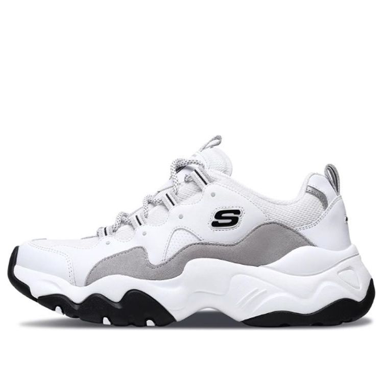 Skechers D Lites 3.0 Low Top Running Shoes White/Gray 999878-WLGY