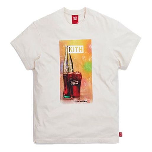 KITH X Coca Cola Crossover Spotlight Vintage Printing Short Sleeve Unisex White KH3883-104